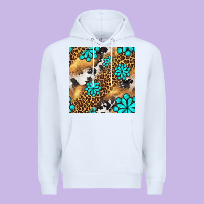Western Turquoise Gemstone Seamless Pattern Premium Hoodie Designed By Bundleandbundleshop