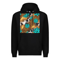 Black western turquoise gemstone seamless pattern Premium Hoodie - BundleAndBundleShop