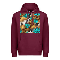 Burgundy western turquoise gemstone seamless pattern Premium Hoodie - BundleAndBundleShop