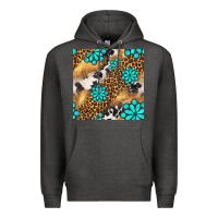 Charcoal Heather western turquoise gemstone seamless pattern Premium Hoodie - BundleAndBundleShop
