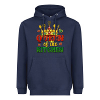 Navy queen of the kitchen Heavyweight Hoodie - texasbilliewilder