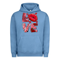 Pigment Pebble Blue love kiss Urban Hoodie - AdoDesignShop