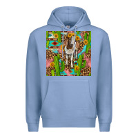 Colony Blue western boer goat seamless pattern Premium Hoodie - BundleAndBundleShop