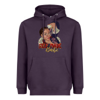 Plum self made babe afro black woman Heavyweight Hoodie - texasbilliewilder