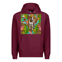 Burgundy western boer goat seamless pattern Premium Hoodie - BundleAndBundleShop