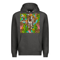 Charcoal Heather western boer goat seamless pattern Premium Hoodie - BundleAndBundleShop