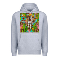 Heather Grey western boer goat seamless pattern Premium Hoodie - BundleAndBundleShop
