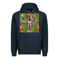 Navy western boer goat seamless pattern Premium Hoodie - BundleAndBundleShop
