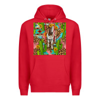 Red western boer goat seamless pattern Premium Hoodie - BundleAndBundleShop