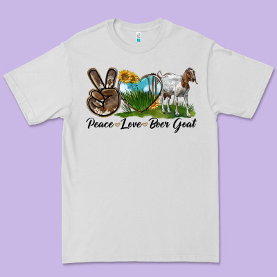 Peace Love Boer Goat Premium Tee Designed By Lillyallendesigns