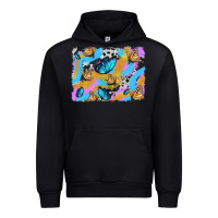 Black easter butterfly with glitter and cowhide  background Urban Hoodie - Artiststas