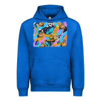 Cobalt easter butterfly with glitter and cowhide  background Urban Hoodie - Artiststas