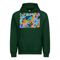 Forest Green easter butterfly with glitter and cowhide  background Urban Hoodie - Artiststas