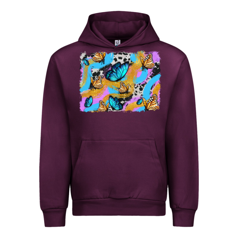 Easter Butterfly With Glitter And Cowhide  Background Urban Hoodie by Artiststas | Teevron