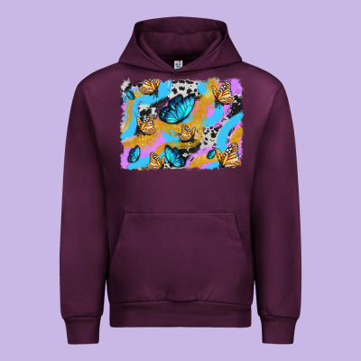 Easter Butterfly With Glitter And Cowhide  Background Urban Hoodie Designed By Artiststas