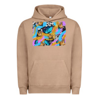 Pigment Burro easter butterfly with glitter and cowhide  background Urban Hoodie - Artiststas