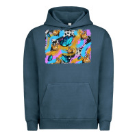 Pigment Midnight Navy easter butterfly with glitter and cowhide  background Urban Hoodie - Artiststas
