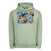 Pigment Oil Green easter butterfly with glitter and cowhide  background Urban Hoodie - Artiststas