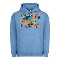Pigment Pebble Blue easter butterfly with glitter and cowhide  background Urban Hoodie - Artiststas