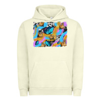 Pigment Pistachio easter butterfly with glitter and cowhide  background Urban Hoodie - Artiststas