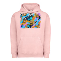 Pigment Salmon easter butterfly with glitter and cowhide  background Urban Hoodie - Artiststas