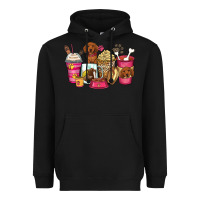 Black dachshund coffee cups Heavyweight Hoodie - Zillion Design Studio