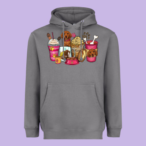 Dachshund Coffee Cups Heavyweight Hoodie Designed By Zillion Design Studio