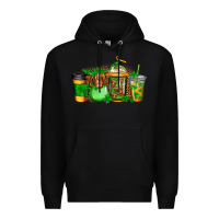 Black longhaired cow st patricks coffee Premium Hoodie - Jasminsmagicworld