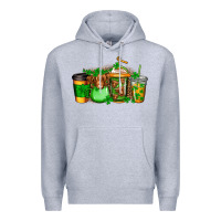 Heather Grey longhaired cow st patricks coffee Premium Hoodie - Jasminsmagicworld
