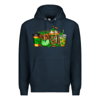Navy longhaired cow st patricks coffee Premium Hoodie - Jasminsmagicworld
