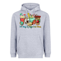 Heather Grey 100 days of coffee and chaos coffee cups Heavyweight Hoodie - Zillion Design Studio