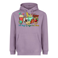 Lavender 100 days of coffee and chaos coffee cups Heavyweight Hoodie - Zillion Design Studio