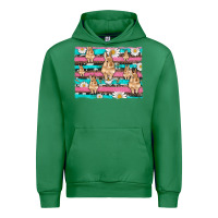 Emerald easter bunny with daisy and turquoise cowhide leopard  background Urban Hoodie - Artiststas