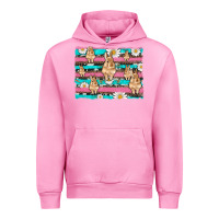 Fuchsia Pink easter bunny with daisy and turquoise cowhide leopard  background Urban Hoodie - Artiststas
