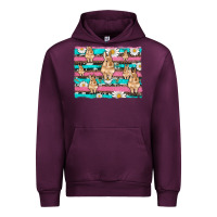 Mauve Wine easter bunny with daisy and turquoise cowhide leopard  background Urban Hoodie - Artiststas