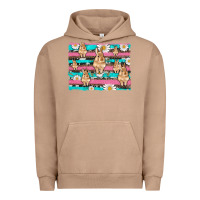 Pigment Burro easter bunny with daisy and turquoise cowhide leopard  background Urban Hoodie - Artiststas