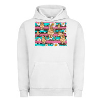 Pigment Lunar Rock easter bunny with daisy and turquoise cowhide leopard  background Urban Hoodie - Artiststas
