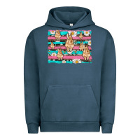 Pigment Midnight Navy easter bunny with daisy and turquoise cowhide leopard  background Urban Hoodie - Artiststas
