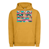 Pigment Peanut Butter easter bunny with daisy and turquoise cowhide leopard  background Urban Hoodie - Artiststas