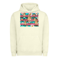 Pigment Pistachio easter bunny with daisy and turquoise cowhide leopard  background Urban Hoodie - Artiststas