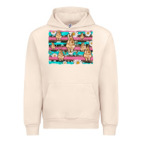 Sandshell easter bunny with daisy and turquoise cowhide leopard  background Urban Hoodie - Artiststas
