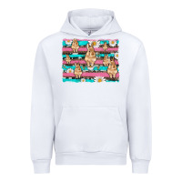 White easter bunny with daisy and turquoise cowhide leopard  background Urban Hoodie - Artiststas