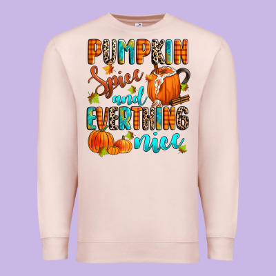 Pumpkin Spice And Everthing Nice Premium Sweatshirt Designed By Zillion Design Studio