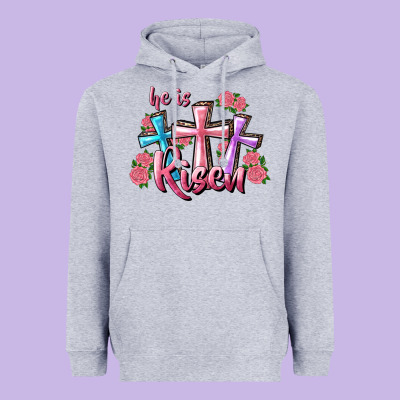 Heavyweight Hoodie He Is Risen Cross