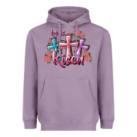 Lavender He Is Risen Cross Heavyweight Hoodie - RanaPortraitStore