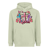 Matcha He Is Risen Cross Heavyweight Hoodie - RanaPortraitStore