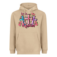 Mushroom He Is Risen Cross Heavyweight Hoodie - RanaPortraitStore