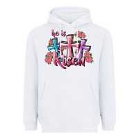 White He Is Risen Cross Heavyweight Hoodie - RanaPortraitStore
