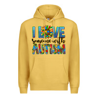 Antique Gold ı love someone with autism Premium Hoodie - AdoDesignShop
