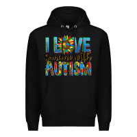 Black ı love someone with autism Premium Hoodie - AdoDesignShop